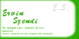 ervin szendi business card